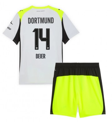 Borussia Dortmund Maximilian Beier #14 Udebanetrøje Børn 2025-26 Kortærmet (+ Korte bukser)